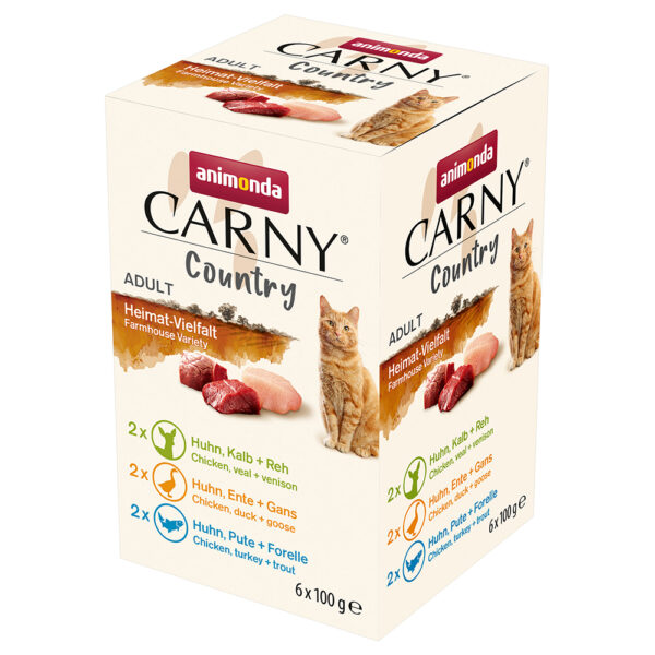 6x100g Animonda Carny Country Adult Multipack Heimat-Vielfalt (3 Sorten) Katzenfutter nass