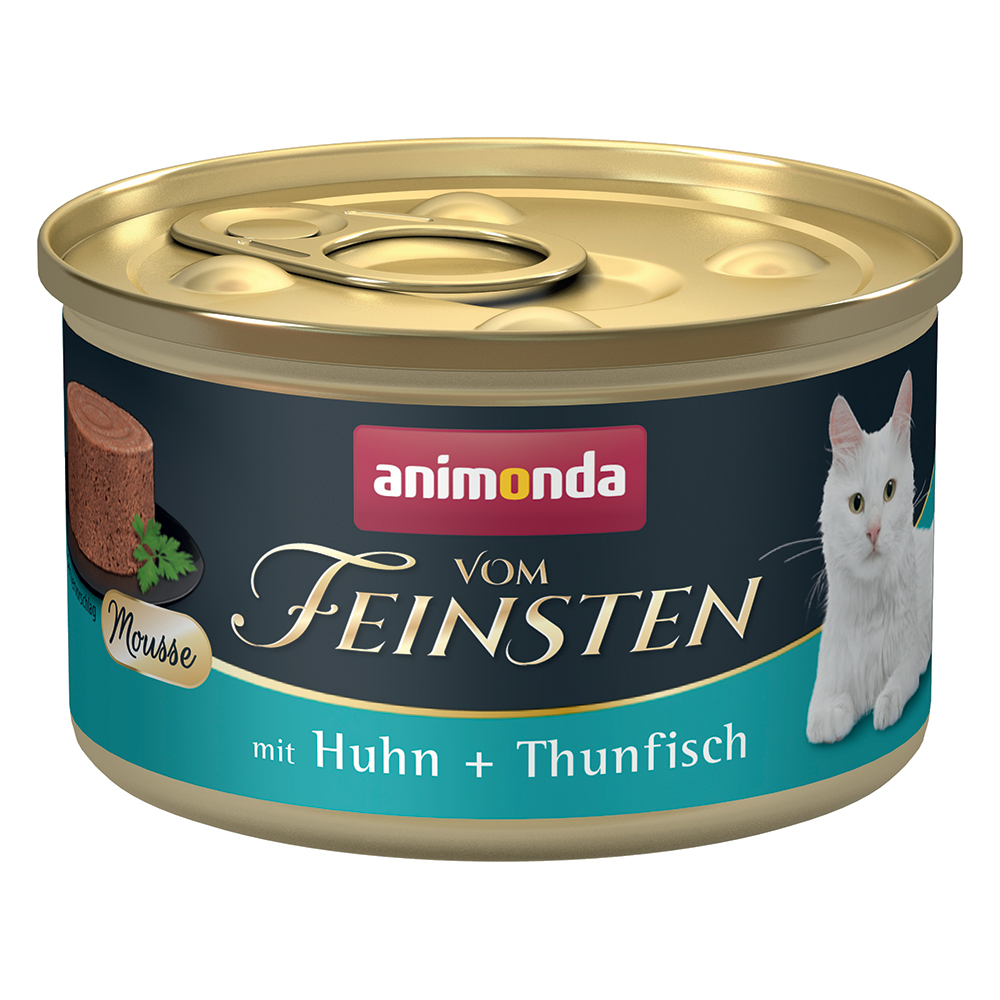 24x85g Adult poulet & thon Animonda Vom Feinsten - Pâtée pour chat