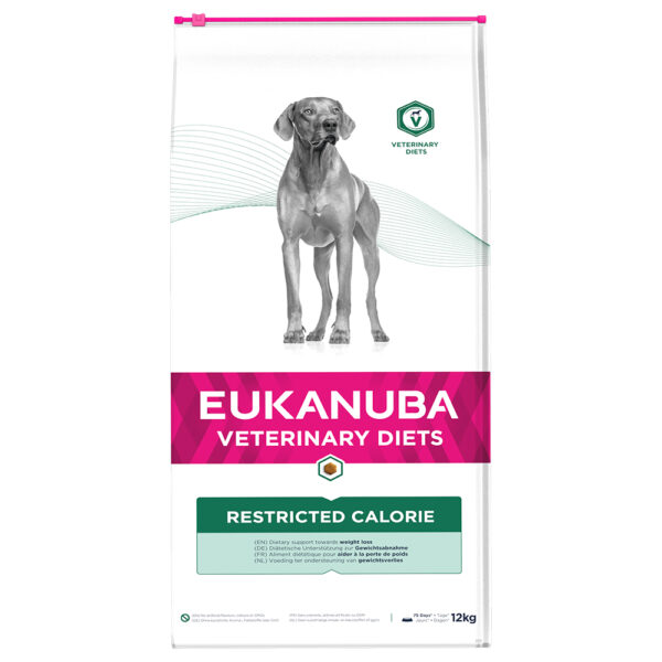 12kg Restricted Calorie Veterinary Diets Eukanuba Croquettes pour chien
