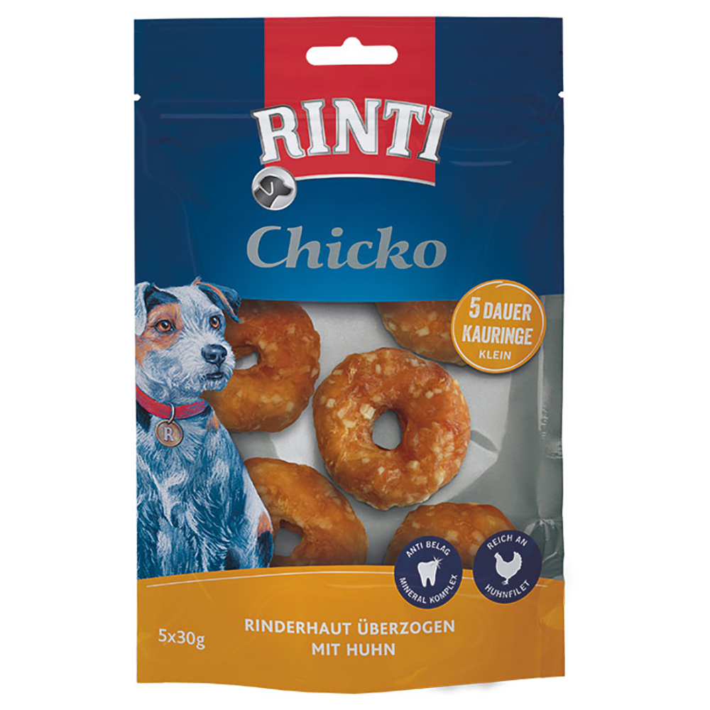 5x30g RINTI Chicko Petits Anneaux à mâcher - Friandises pour chien