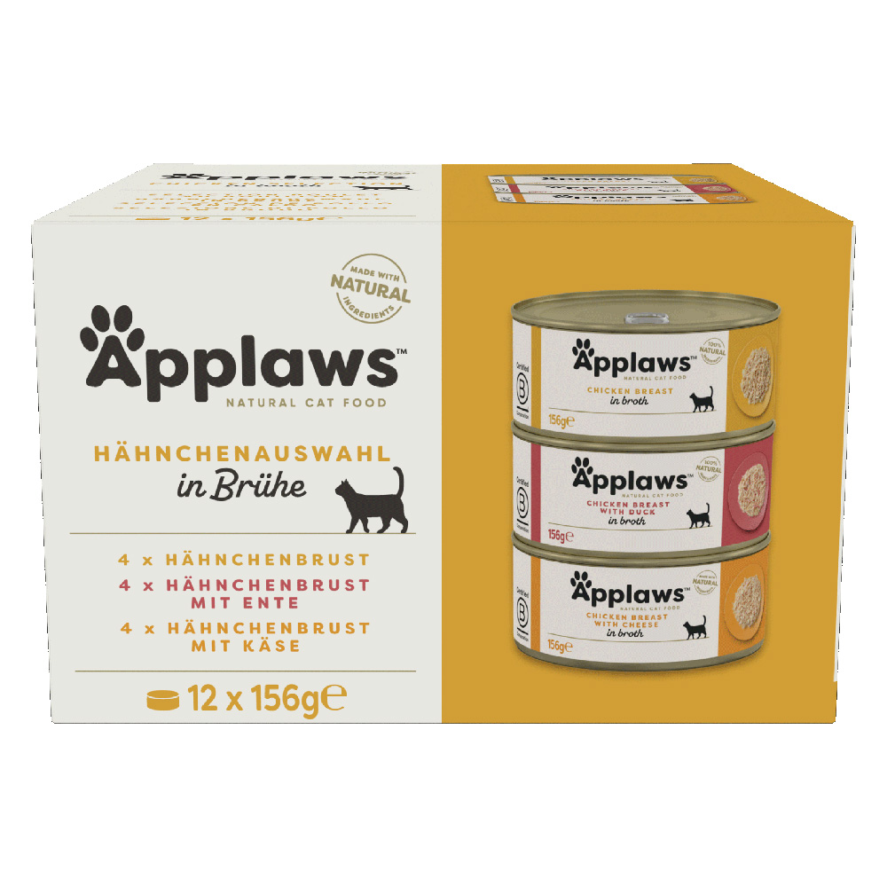 12x156g Applaws lot mixte au poulet - Pâtée pour chat