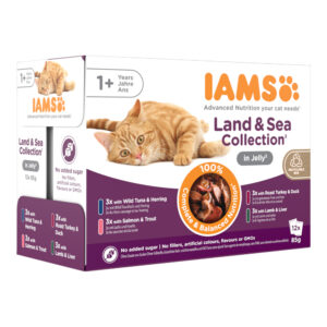 24x85g IAMS Delights Adult lot mixte Terre & mer en gelée - Pâtée pour chat