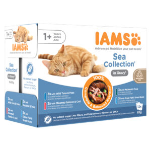 24x85g IAMS Delights Adult en sauce lot mixte Mer - Pâtée pour chat