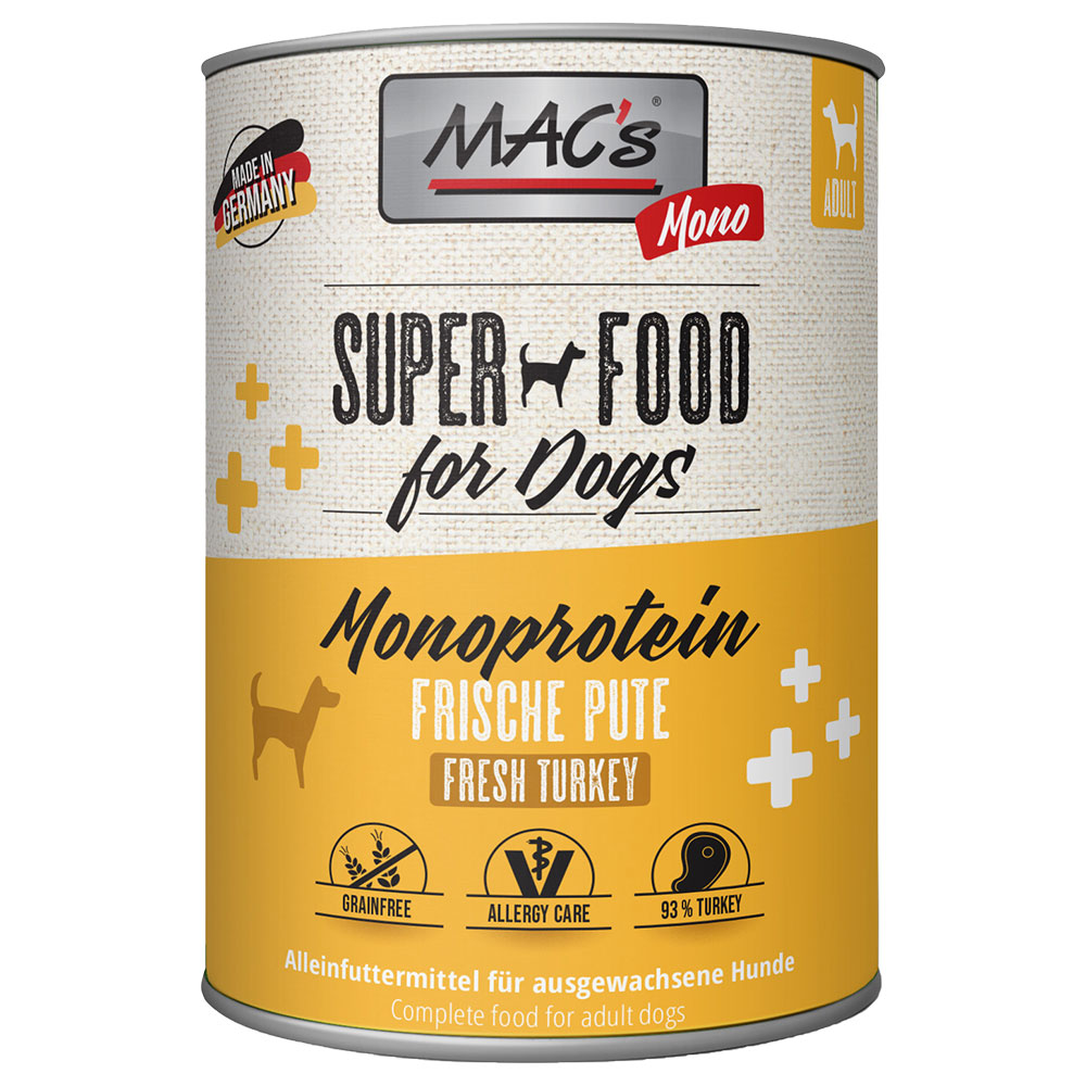 MAC's Mono Sensitive 6 x 800 g pour chien - dinde