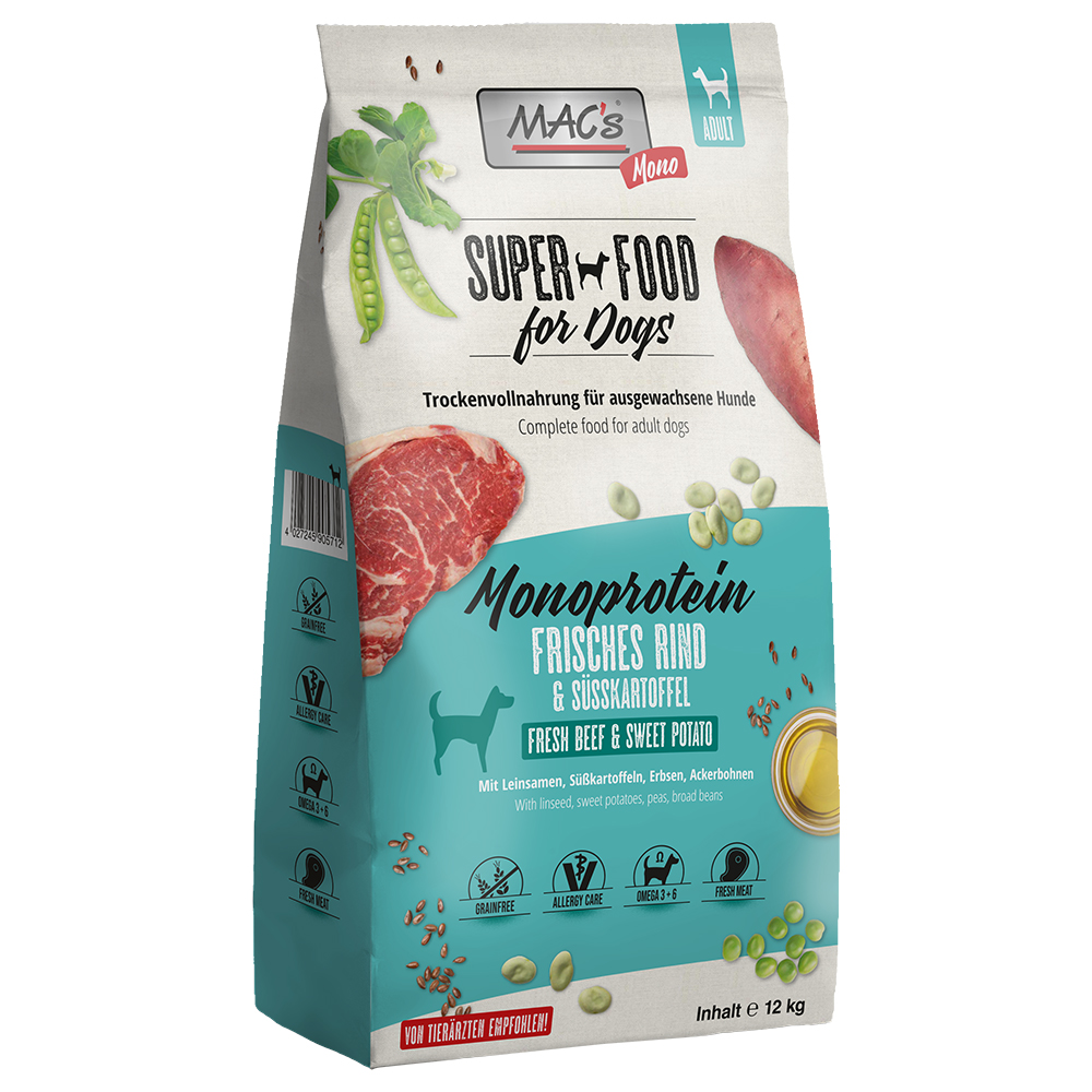Sparpaket: 2x12kg MAC's Mono Rind Hundefutter trocken