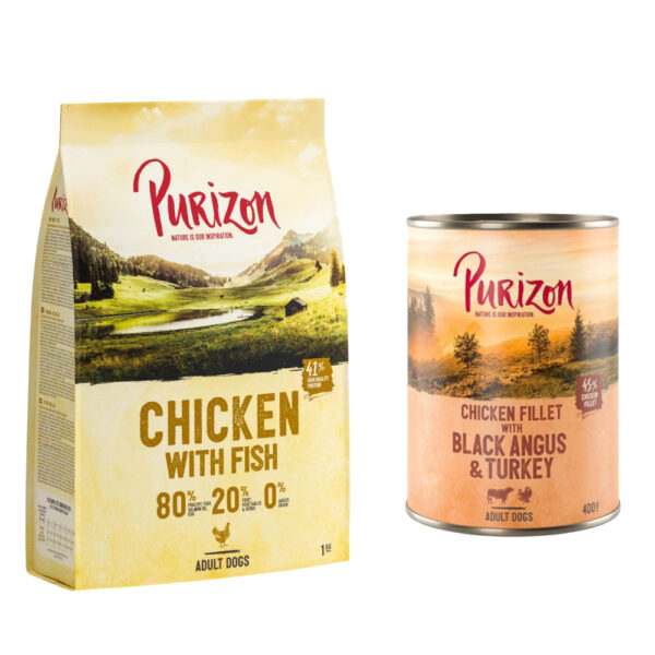 Offre d'essai : croquettes Purizon 400g / 1kg + boîte  - 1 kg Adult poulet
