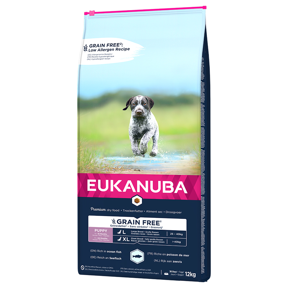 12kg Grain Free Puppy Large Breed saumon Eukanuba - Croquettes pour chien