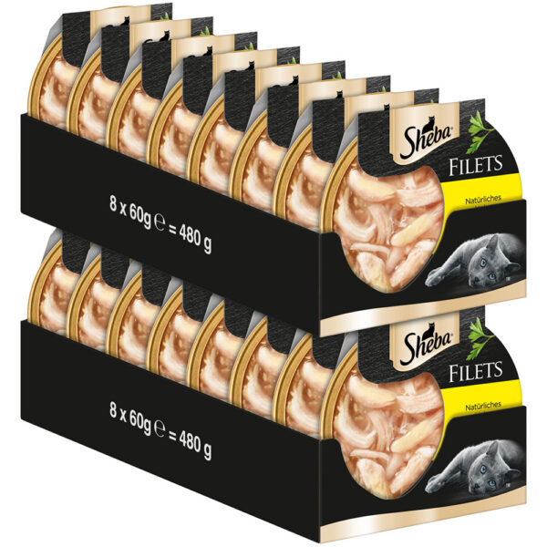 32x60g Sheba Dômes Filets fins poulet - Pâtée pour chat