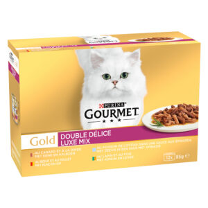 12x85g Gourmet Gold Duo Délice double délice - Pâtée pour chat