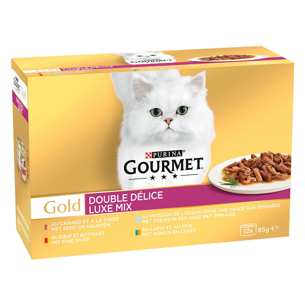 96x85g Jumbopack Gourmet Gold Duo Délice Double délice - Pâtée pour chat
