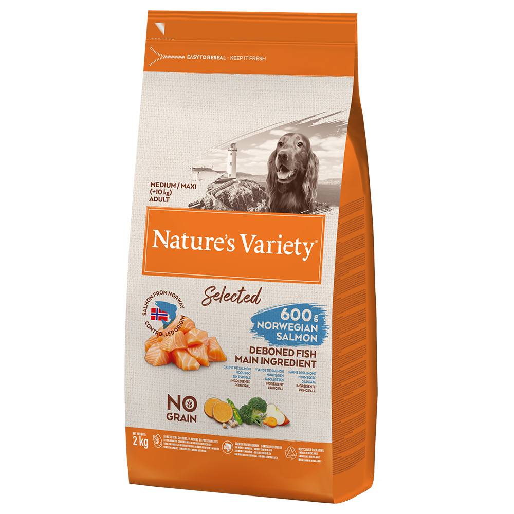 2x2kg Nature's Variety Selected Medium Adult saumon de Norvège - Croquettes pour chien