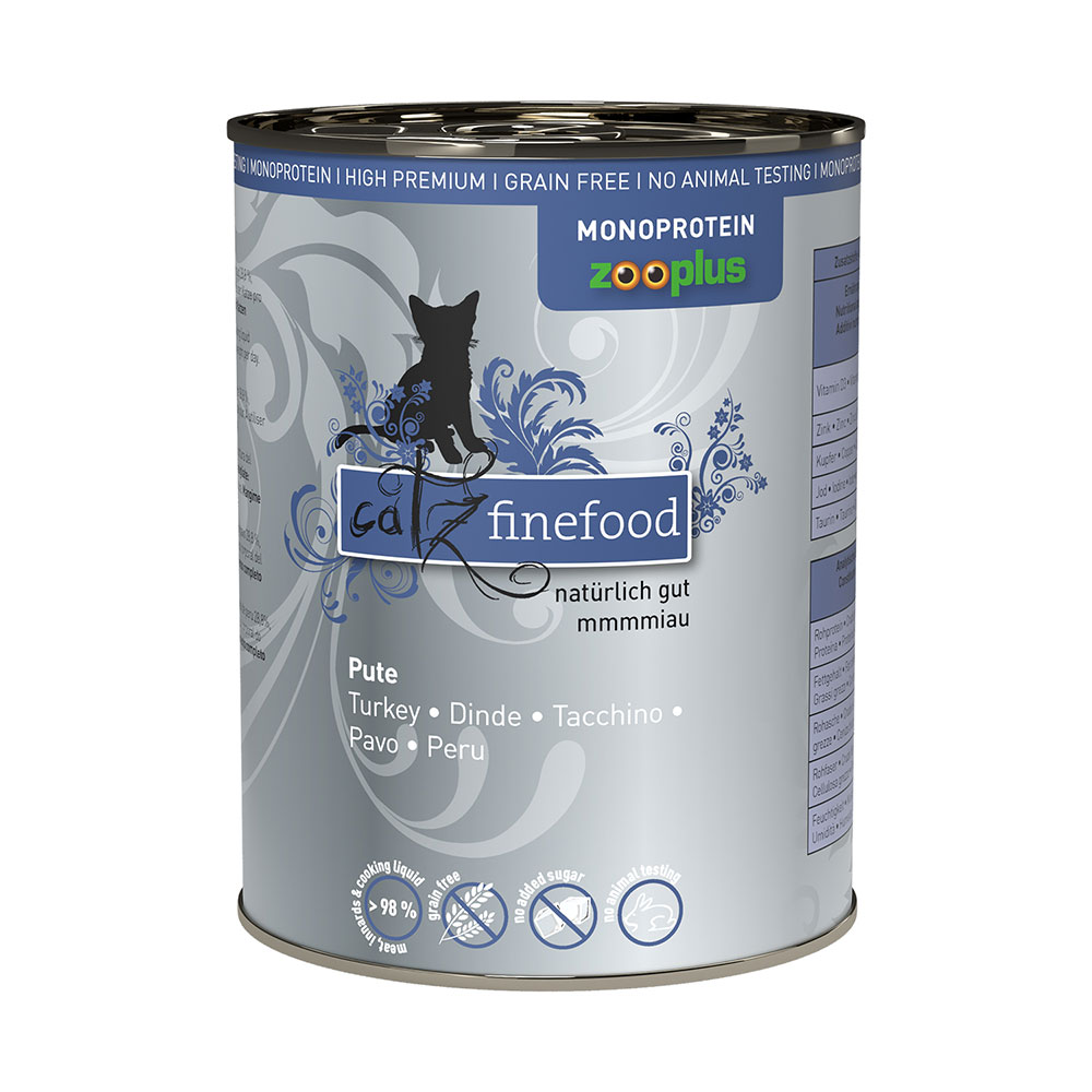 6x400g catz finefood Monoprotein dinde - Pâtée pour chat
