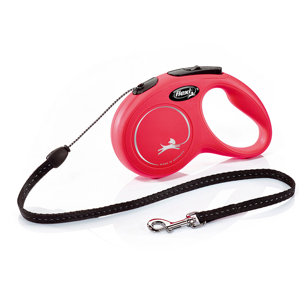 Laisse-cordon flexi New Classic S rouge