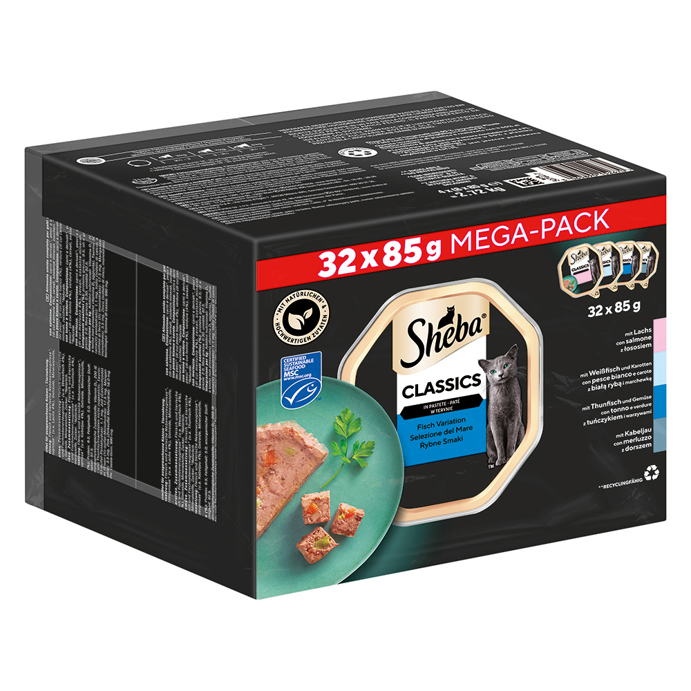 32x85g Sheba Terrines classiques - Pâtée pour chat