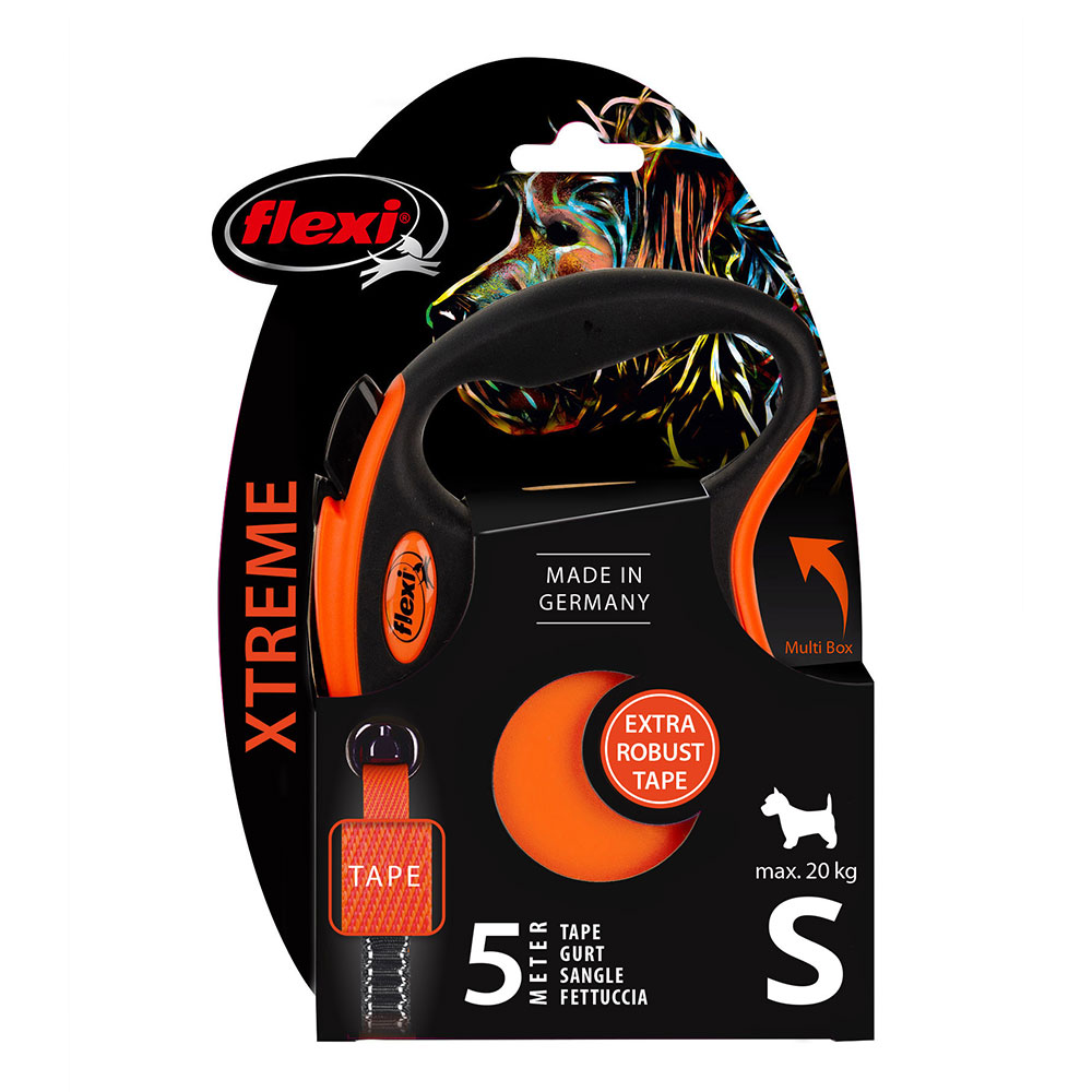 Laisse-sangle flexi Xtreme orange