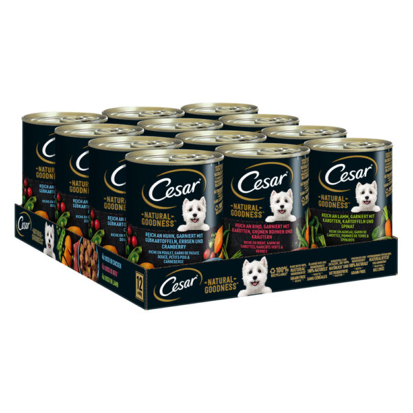 24x400g Cesar Natural Goodness Multipack 3 variétés - Pâtée pour chien