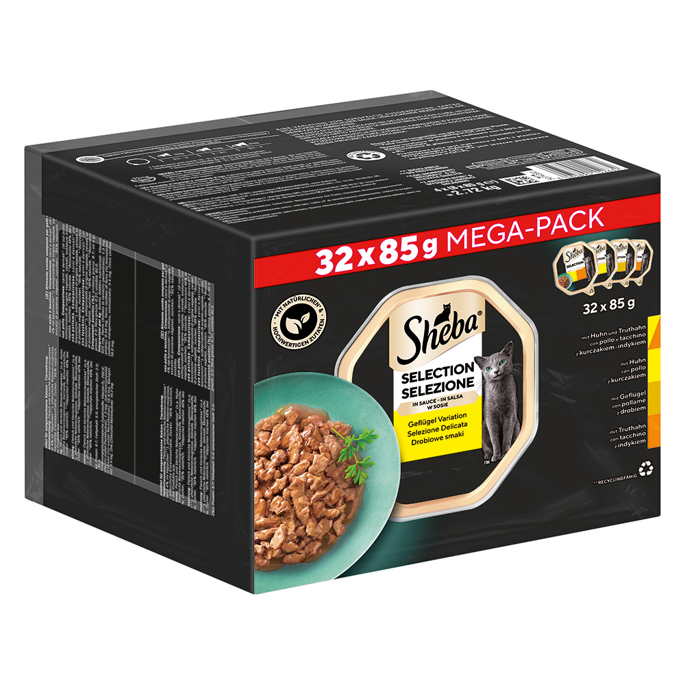 32x85g Sheba Sélection à la volaille en sauce - Pâtée pour chat