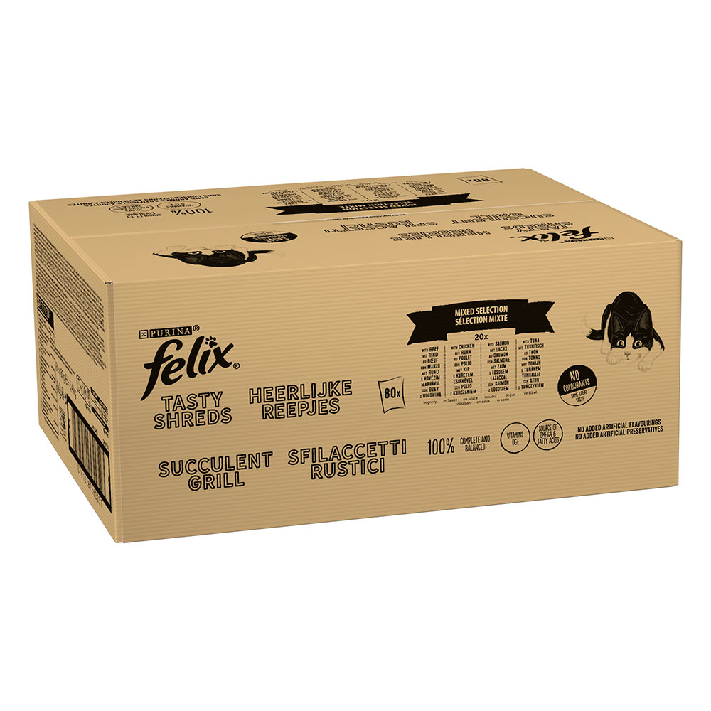 Jumbopack Felix Succulent Grill  80 x 80 g pour chat - lot mixte