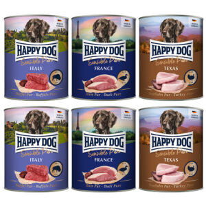 Happy Dog Sensible Pure 6 x 800 g pour chien - lot mixte (pure dinde