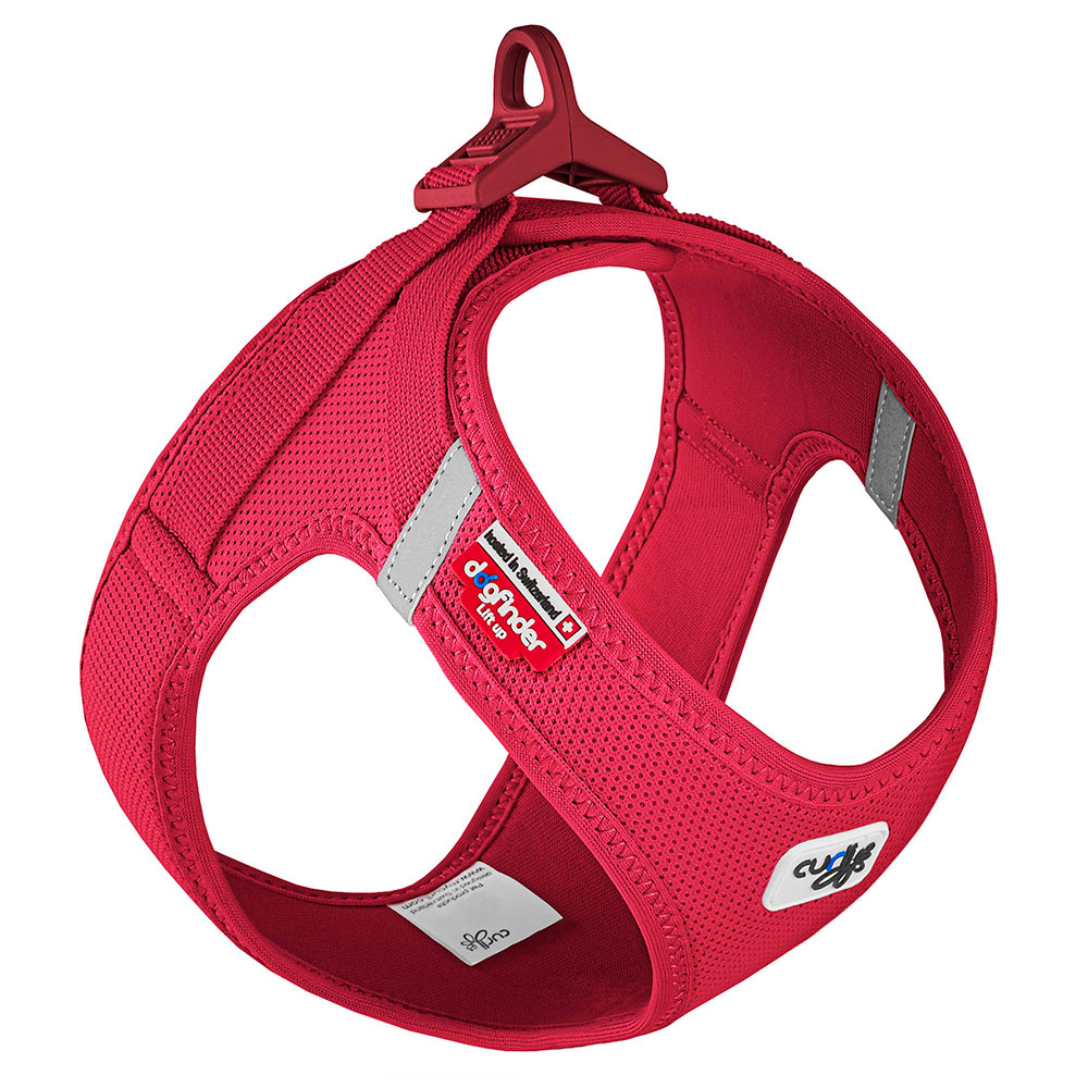 Harnais Curli Vest Clasp Air-Mesh rouge pour chien - taille XS : tour de poitrail 33