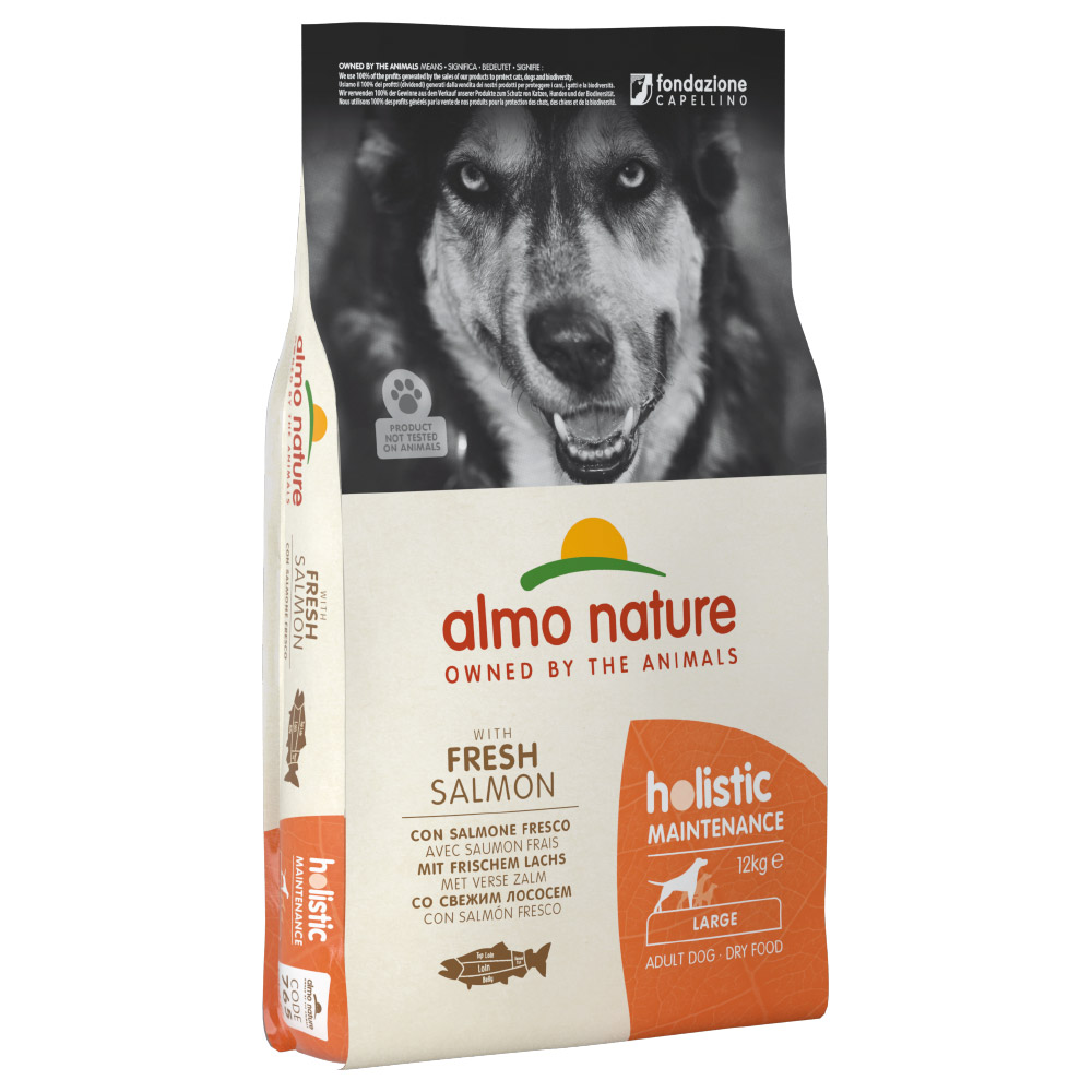 2x12kg Adult Large Almo Nature Saumon/riz Croquettes pour chien