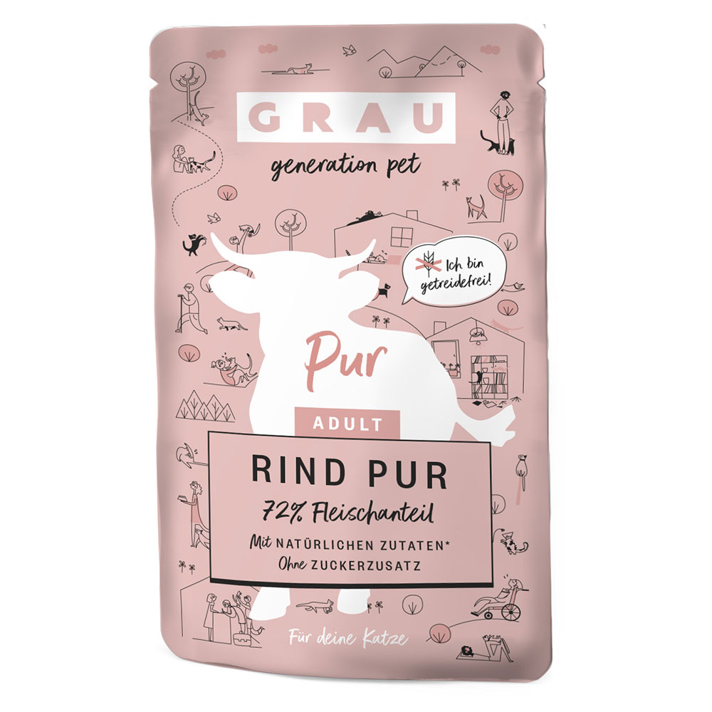 Grau Bouchées gourmandes 16 x 125 g pour chat - pur bœuf