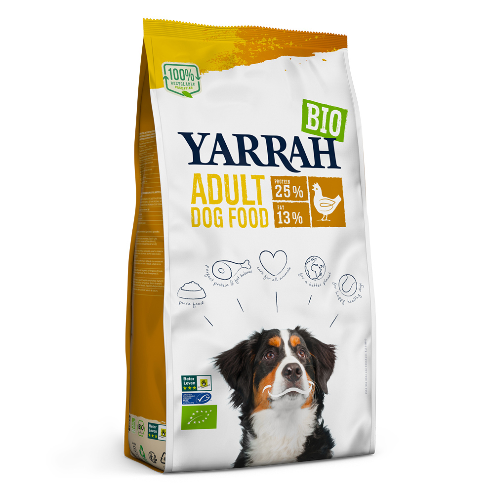 2x10kg Yarrah Bio Adult poulet bio - Croquettes pour chien
