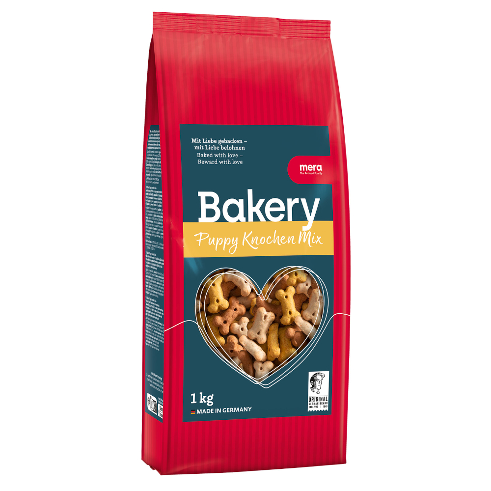 2x1kg Friandises mera Bakery Puppy Mélange d'os - Friandises pour chien