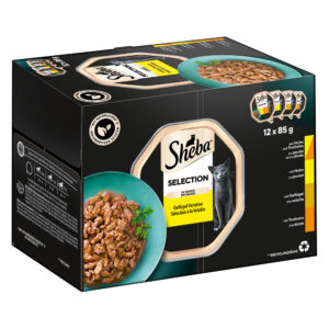 Mégapack Les Barquettes de Sheba 144 x 85 g pour chat - Sélection en sauce (poulet&dinde