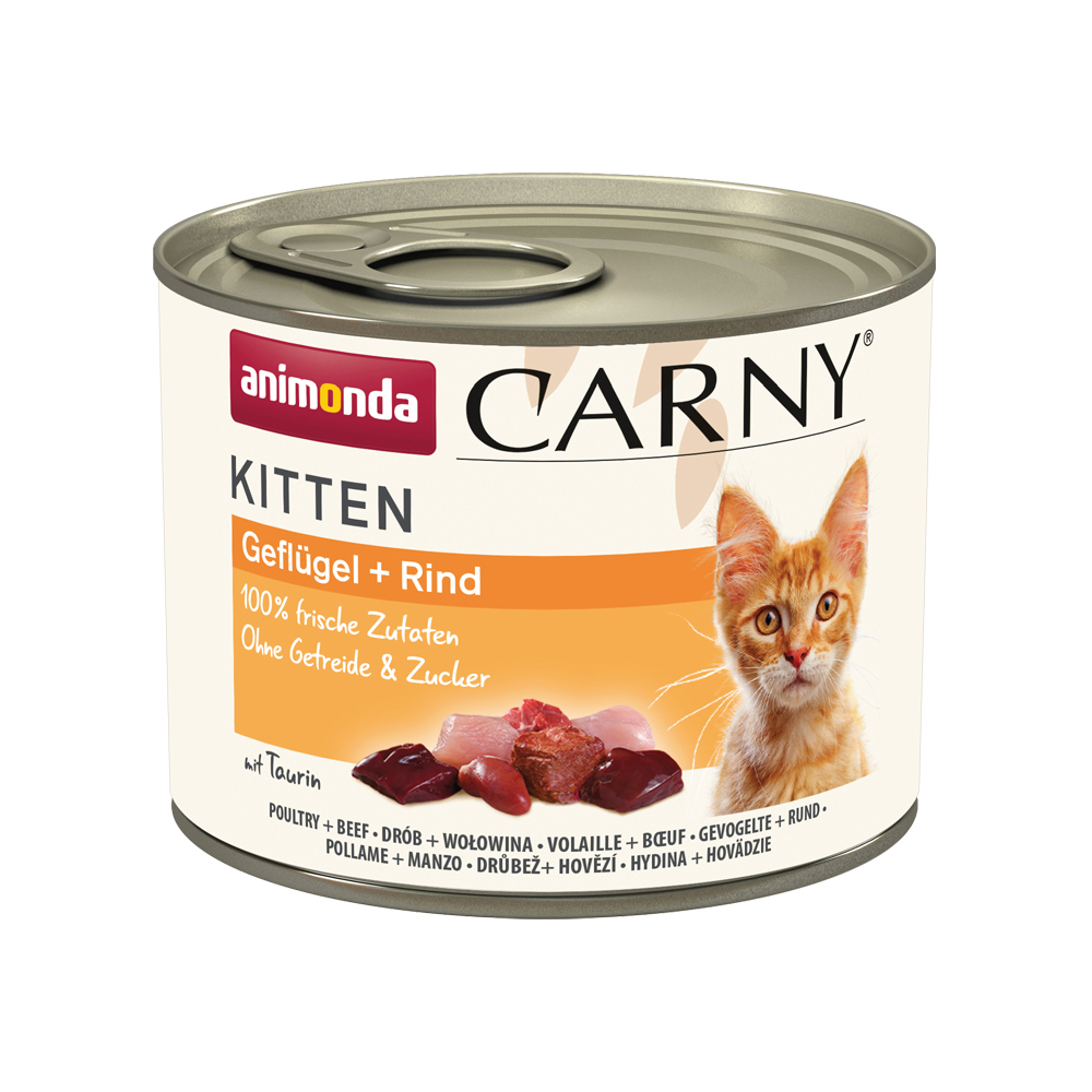 Lot animonda Carny Kitten 24 x 200 g pour chaton - bœuf & volailles
