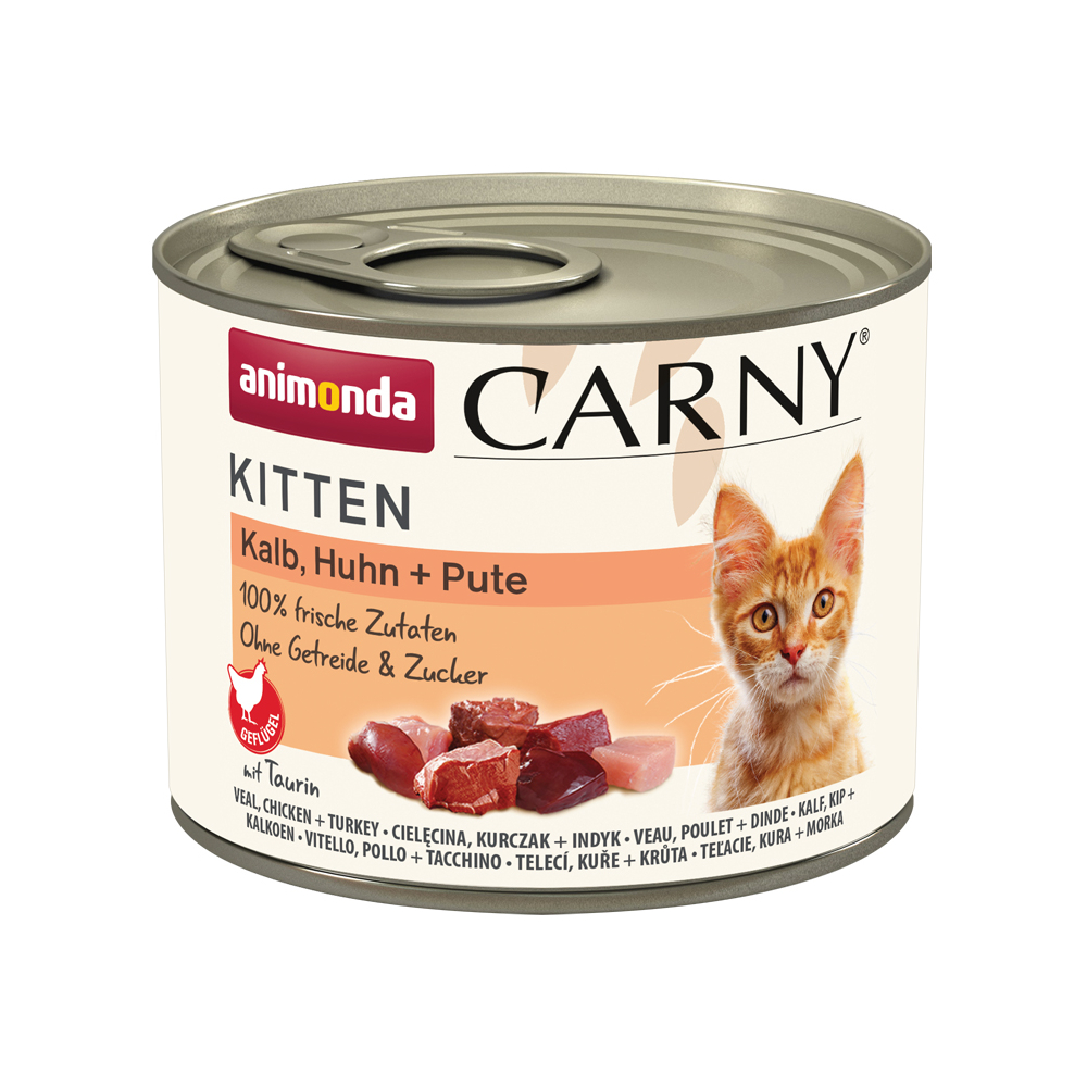 Lot animonda Carny Kitten 24 x 200 g pour chaton - veau