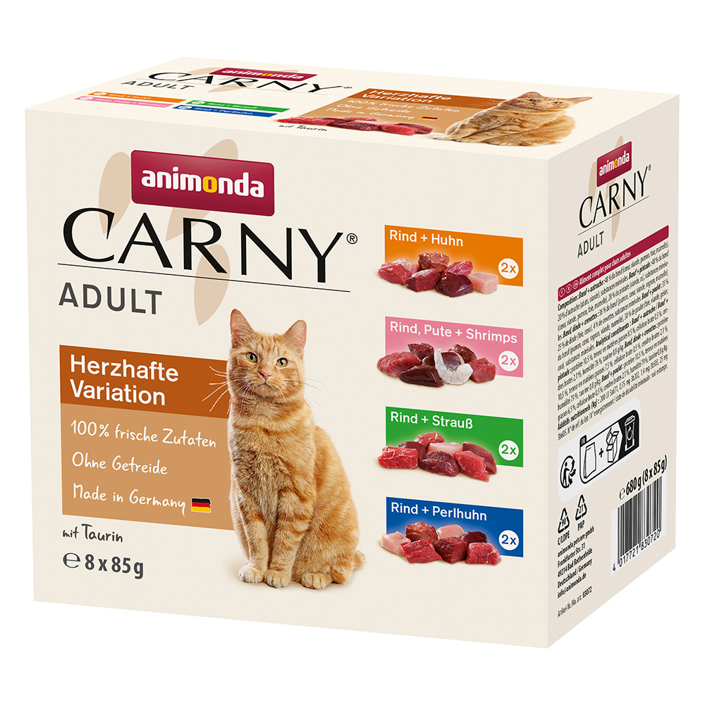 Lot animonda Carny 24 x 85 g pour chat  - lot mixte au bœuf (4 variétés)