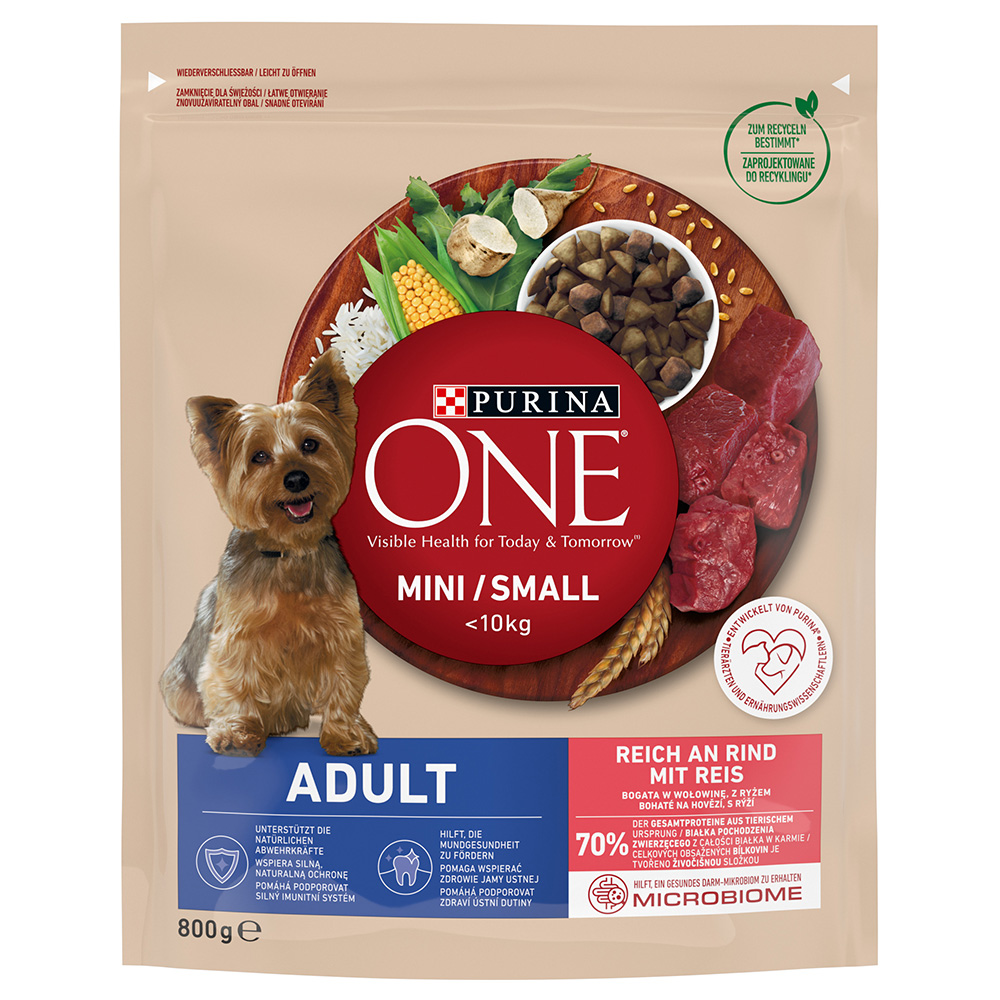 Lot PURINA ONE pour chien - Mini Adult bœuf