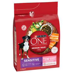 Lot PURINA ONE pour chien - Medium/Maxi Sensitive saumon