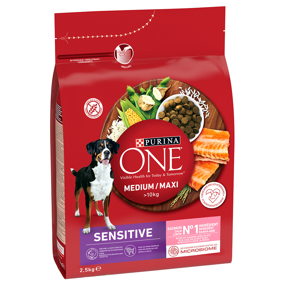 Lot PURINA ONE pour chien - Medium/Maxi Sensitive saumon