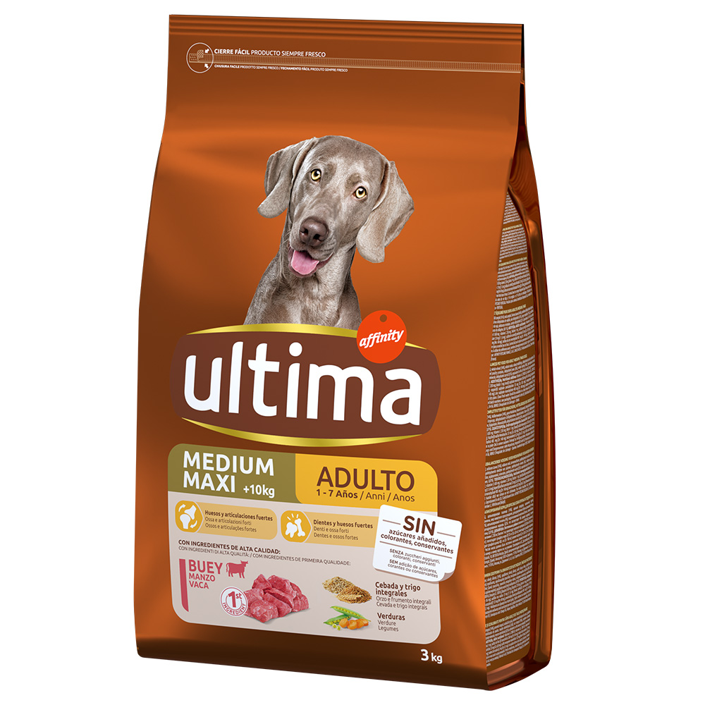 Ultima Medium / Maxi Adult bœuf pour chien - 2 x 3 kg