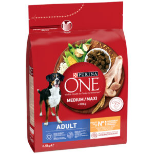 Lot PURINA ONE pour chien - Medium/Maxi Adult poulet (2 x 2