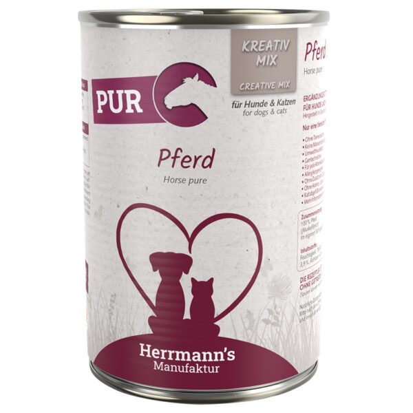 Herrmann's Pure Viande 6 x 400 g pour chien et chat - chèvre