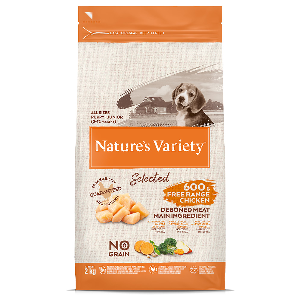 Nature's Variety Selected Junior poulet élevé en plein air pour chiot - 2 x 2 kg