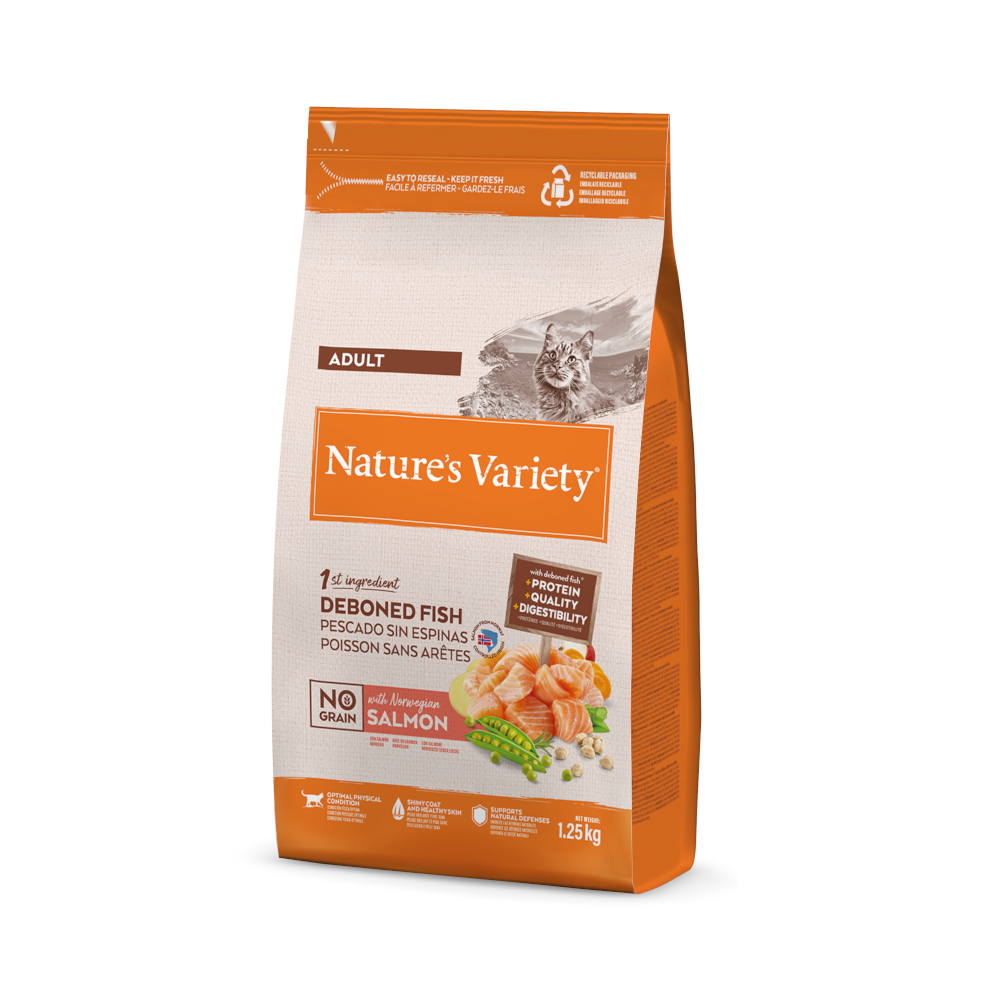 Nature's Variety No Grain Adult saumon de Norvège pour chat - 2 x 1