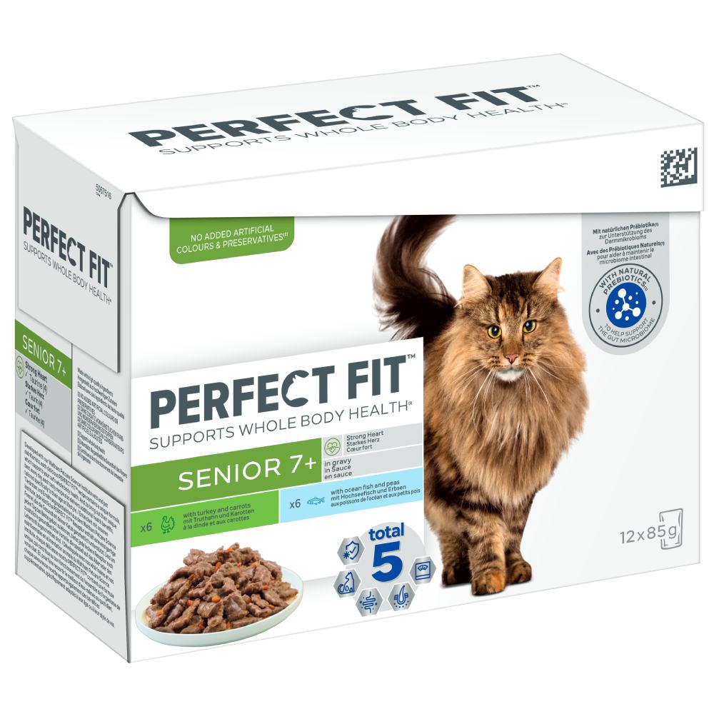 Lot Perfect Fit 96 x 85 g pour chat - Senior 7+ lot mixte : dinde
