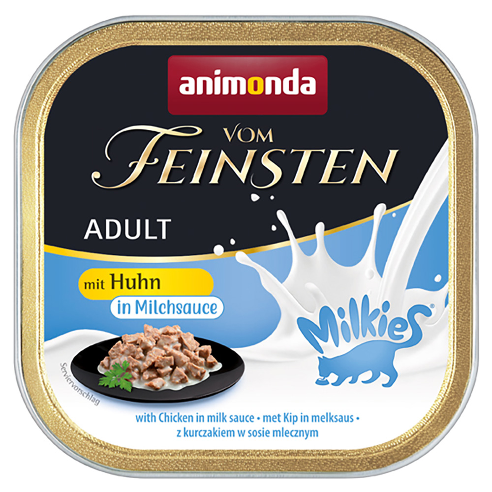 animonda Vom Feinsten Adult Milkies en sauce 32 x 100 g pour chat - poulet à la sauce au lait