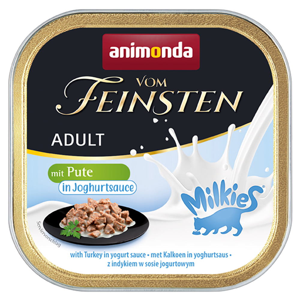 animonda Vom Feinsten Adult Milkies en sauce 32 x 100 g pour chat - dinde à la sauce au yaourt
