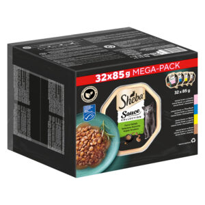 Lot mixte Sheba 32 x 85 g pour chat - Sauce Lover (saumon