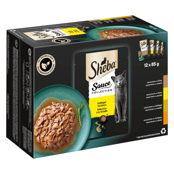 Mégapack Sheba 144 x 85 g pour chat - Sauce Collection (canard