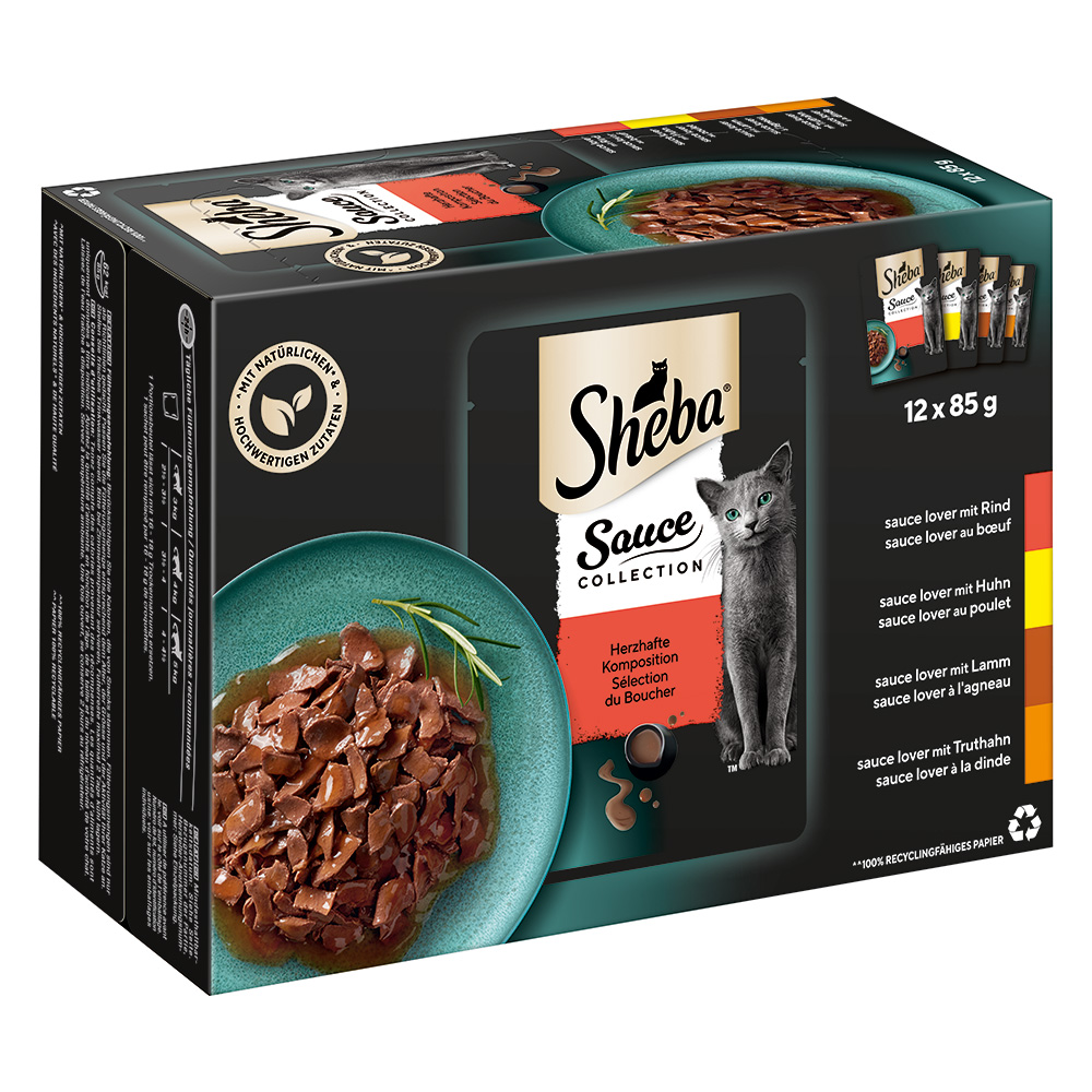 Mégapack Sheba 144 x 85 g pour chat - Sauce Collection (bœuf
