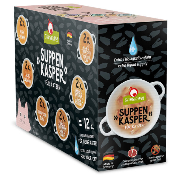 Offre d'essai GranataPet Suppenkasper pour chat - 24 x 70 g (6 variétés)