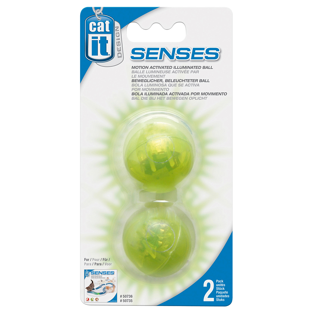 2 balles lumineuses Catit de rechange pour Circuit de jeu Catit Senses
