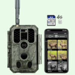 4G LTE Caméra de chasse 32MP 1296P avec carte SIM et 32GB SDCard Nocturne No Glow Invisible Infrarouge Détecteur de Mouvement | A390G Vert