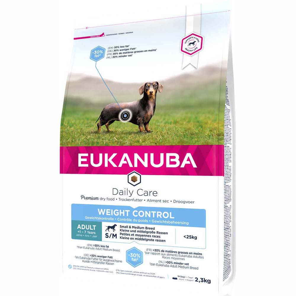 Eukanuba Daily Care Weight Control Small/Medium Adult pour chien - 2 x 2
